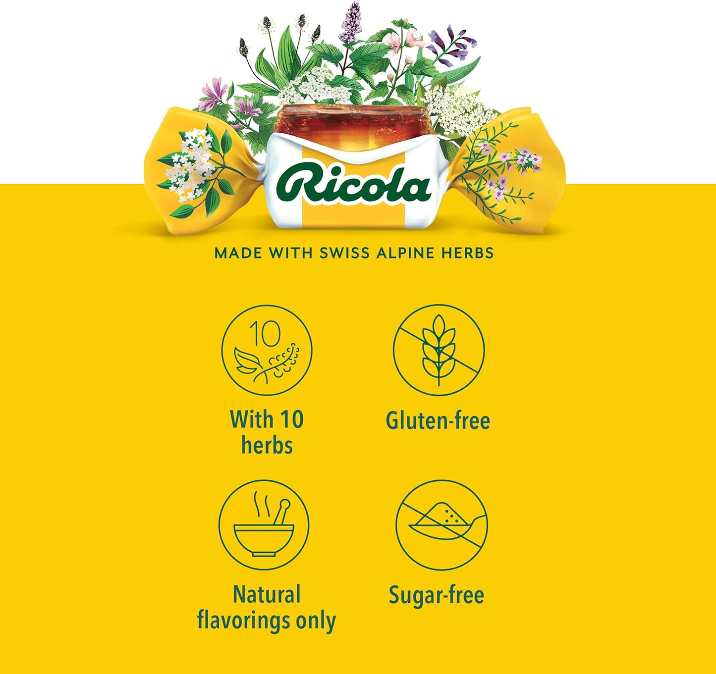 Ricola Mountain Herb No Sugar Added Cough Drops