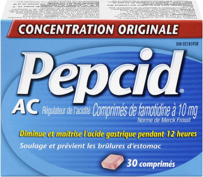 Pepcid 酸控製劑，原始強度，胃灼熱的抑酸劑和抗酸劑，預防和緩解胃灼熱，10 毫克，30 粒