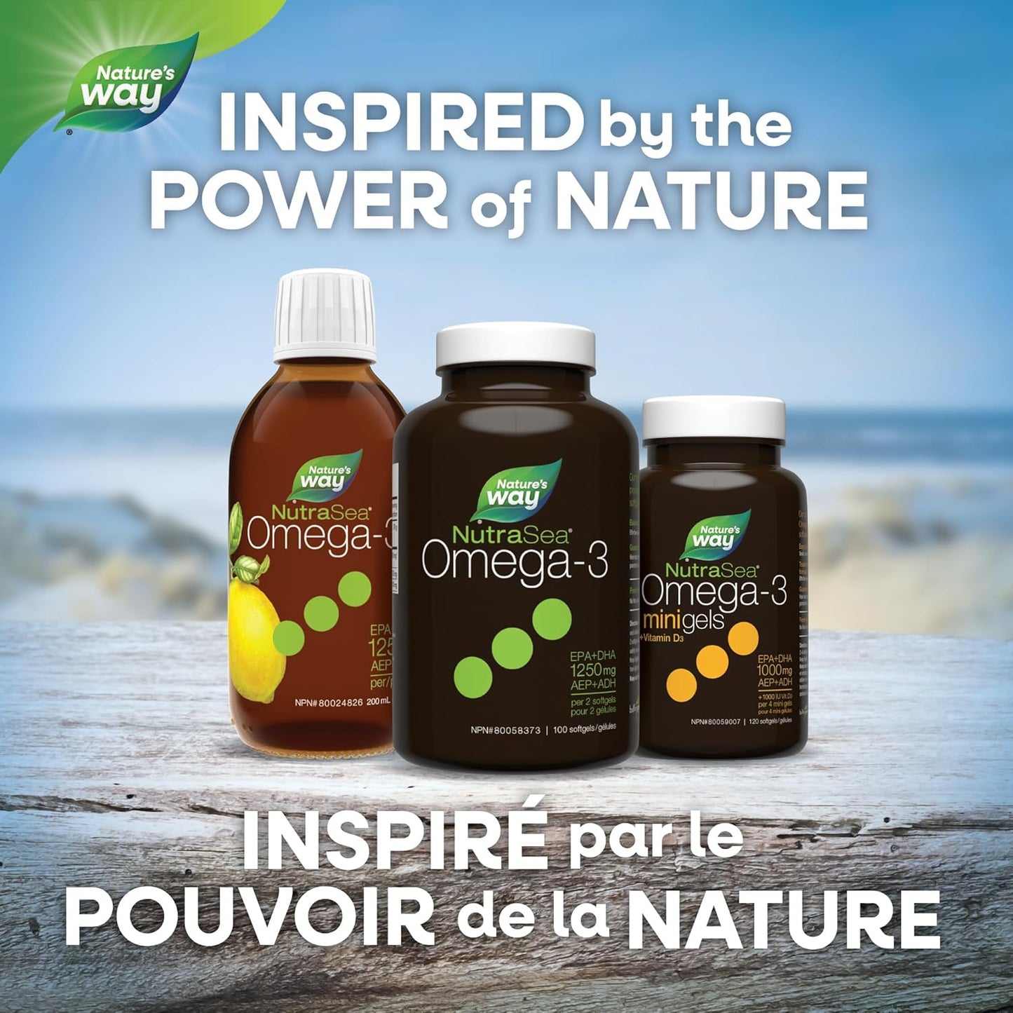 Nature's Way NutraSea Omega 3 軟膠囊 – 1250 毫克 EPA + DHA - 心血管和大腦健康 - Omega 3 魚油補充劑 - 清新薄荷味，100 粒軟膠囊