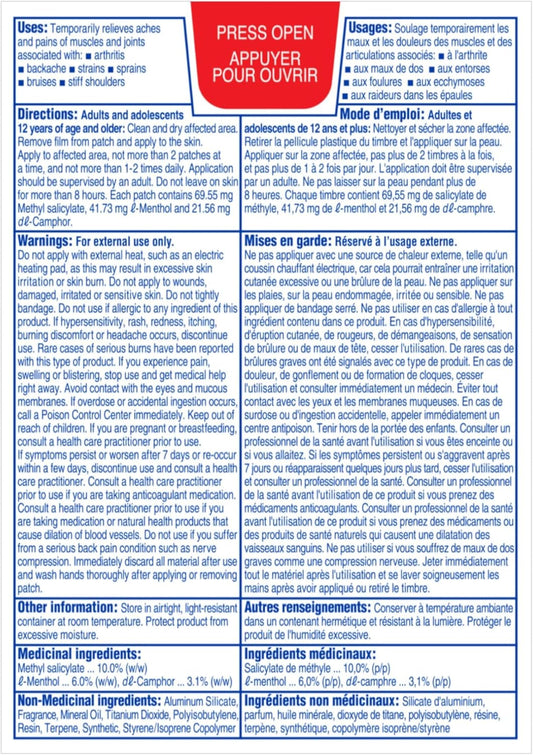 Salonpas Pain Relieving Patch, 20 count