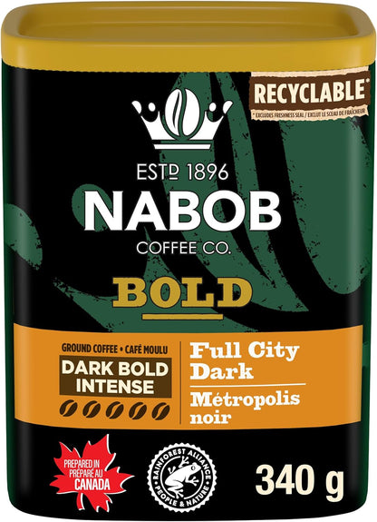 Nabob Dark Bold Roast Full City 深色研磨咖啡，340克罐装