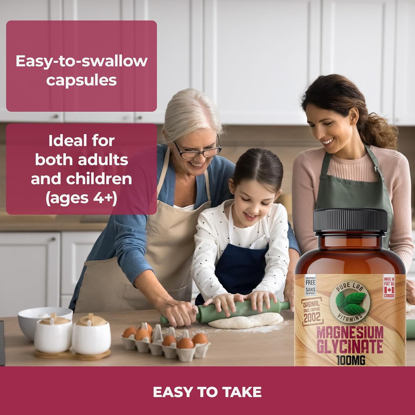 Pure Lab 甘胺酸鎂 100 毫克 - 60 粒膠囊 - 支持肌肉功能