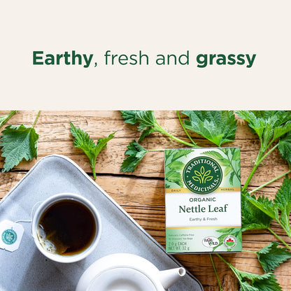 Traditional Medicinals - Organic Nettle Leaf Herbal Tea (Pack of 6) - Sustainably Sourced Fair Wild Nettle - 96 Tea Bags Total