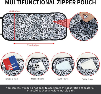 KANAV 2 件装蓖麻油腰颈包 - 可重复使用有机棉法兰绒蓖麻油包，用于肝脏排毒、甲状腺便秘、失眠和炎症（不含油）