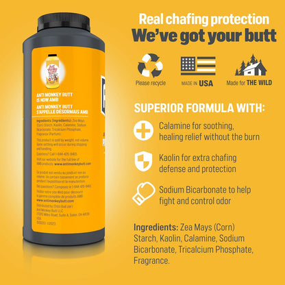 防猴屁股爽身粉，不含滑石粉的炉甘石粉，可去除汗液、异味和摩擦，8 盎司，1 包