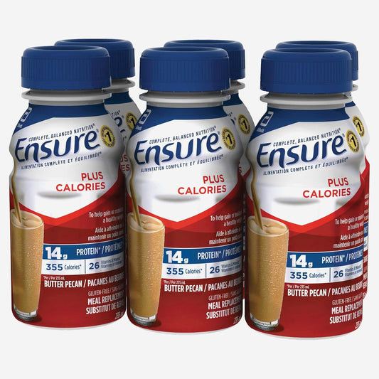 Ensure Plus Calories, Nutritional Supplement Shake, To Help With Healthy Weight Gain Or Maintenance, Butter Pecan, 6 x 235-mL Bottles