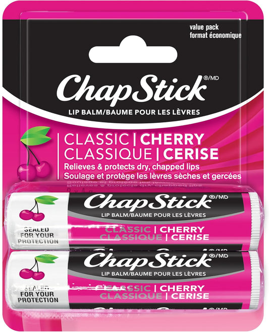 ChapStick Classic Cherry (2 Pack) Lip Balm, Skin Protectant, 4 g (Pack of 2)