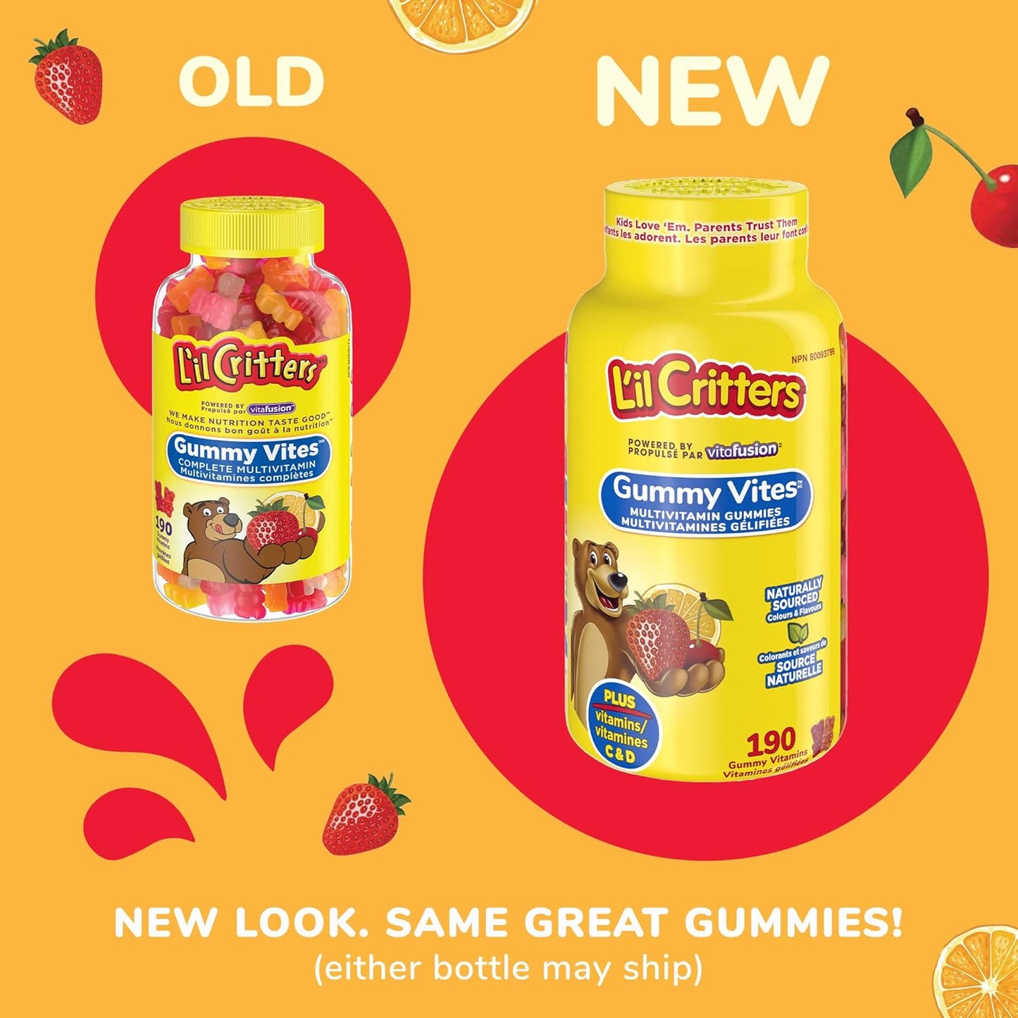 L'il Critters GummyVites Kids Complete Multivitamin Gummies, 11 Essential Nutrients, Naturally Sourced Colours & 5 Delicious Flavours, 190 Count, 3 Month Supply, Packaging May Vary