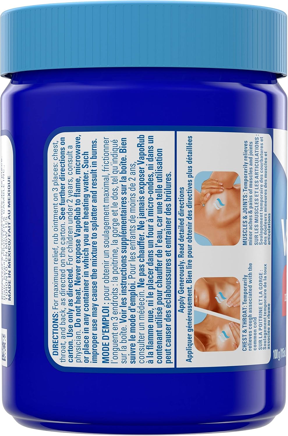 Vicks VUL520WC Filter-Free Ultrasonic Cool Mist Humidifier & VapoRub Nasal Decongestant, Cough Suppressant, Relief from Cold, Aches, & Pains, Chest Rub Ointment, Original Scent, 100 g/115 mL