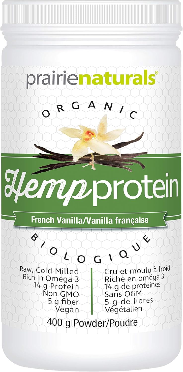 Prairie Naturals Organic Raw Hemp Protein - French Vanilla Flavour 400 gram