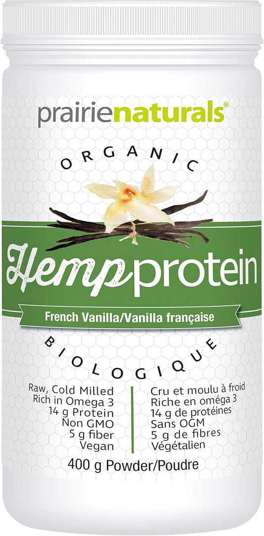 Prairie Naturals Organic Raw Hemp Protein - French Vanilla Flavour 400 gram