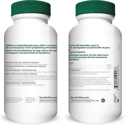 Leo Desilets 传统草本泻药 | 温和缓解偶发性便秘 | 鼠李皮、蒲公英和番泻叶 | 非转基因植物胶囊
