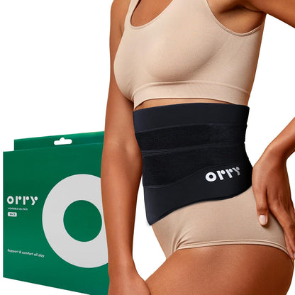 ORRY 背部凝胶冰袋 - 可重复使用的压缩凝胶绷带，用于冷/热疗法 - 缓解背部疼痛、腰部疼痛 - 易于调节（黑色）