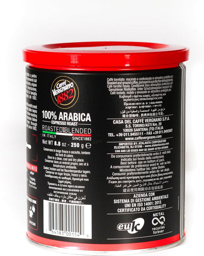 Caffè Vergnano 阿拉比卡浓缩咖啡罐装，250 克（包装可能有所不同）