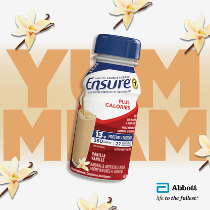 Ensure Plus Calories，營養補充品奶昔超值裝，有助於健康增重或維持體重，香草味，24 x 235 毫升瓶裝