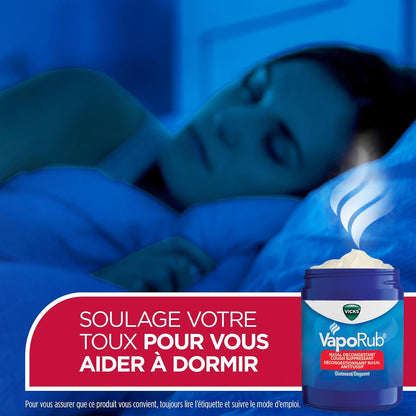 Vicks VapoRub 鼻塞緩解劑，止咳藥，緩解感冒、疼痛和疼痛，胸部按摩膏，原味，100 克/115 毫升