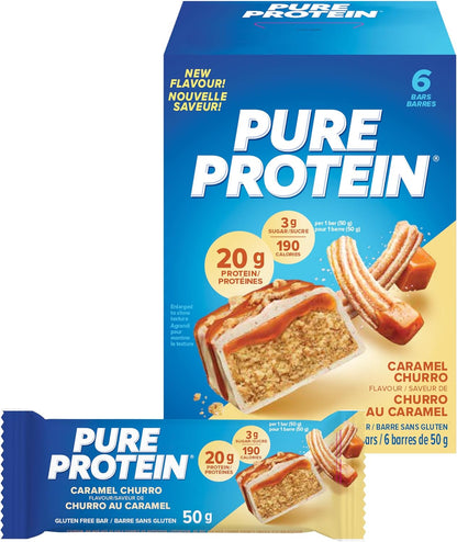 Pure Protein Whey Protein Powder - High Protein, Low Sugar, Gluten Free - Fast-Acting Formula & Bars - Nutritious, Gluten Free protein bar, made with Whey protein blend - low sugar