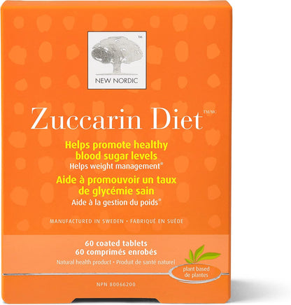 New Nordic Zuccarin Diet - Herbal Supplement to Support a Healthy Lifestyle - Contains White Mulberry Leaf Extract & Green Coffee Bean Extract - 60 Vegan Tablets