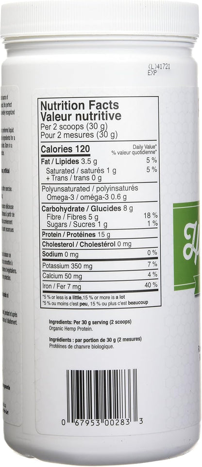 Prairie Naturals Organic Raw Hemp Protein, Natural, 400g