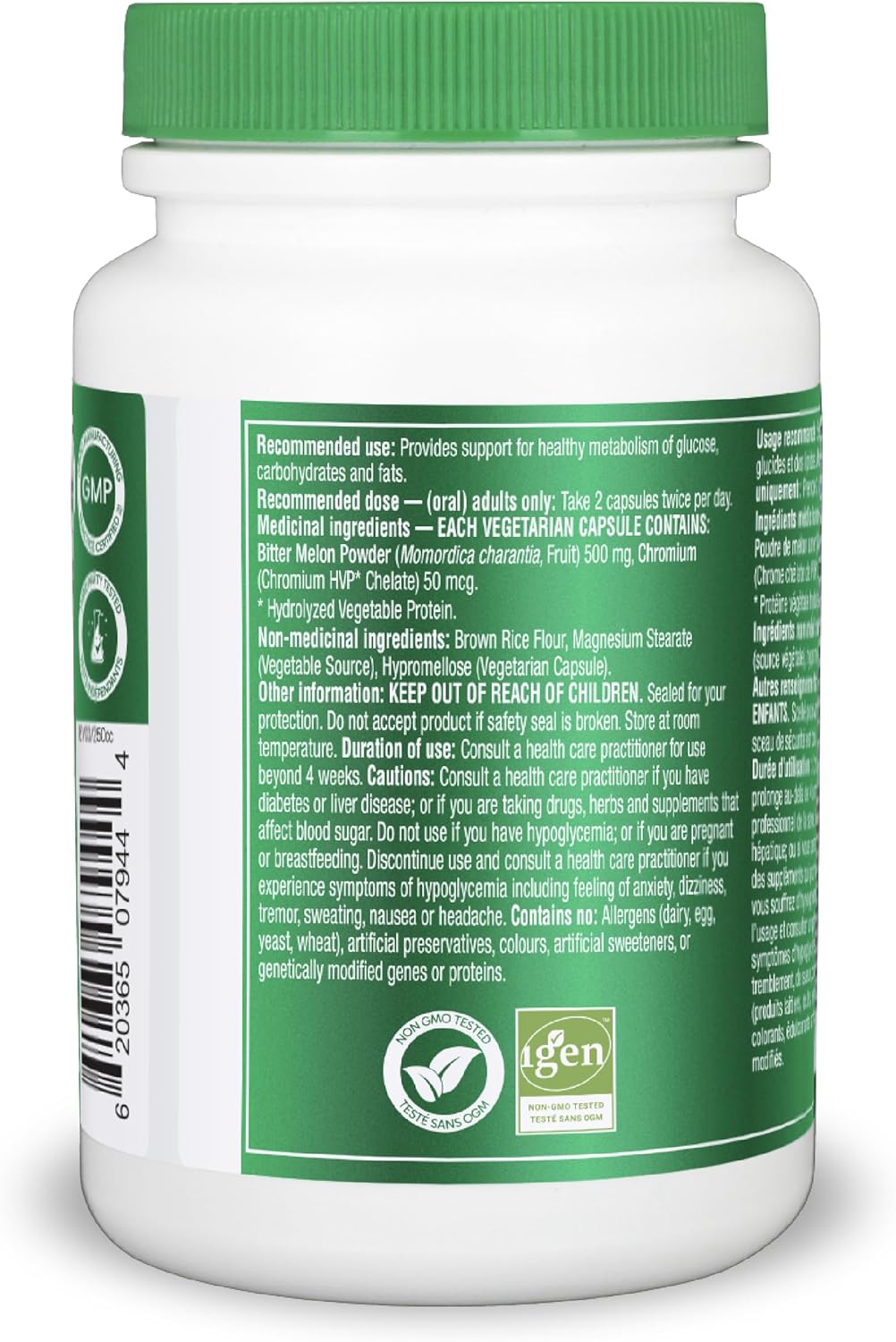 Organika 加拿大制造血糖控制加量装 - 铬和苦瓜，150 粒素食胶囊 血糖控制加量装 - 铬和苦瓜，150 粒素食胶囊