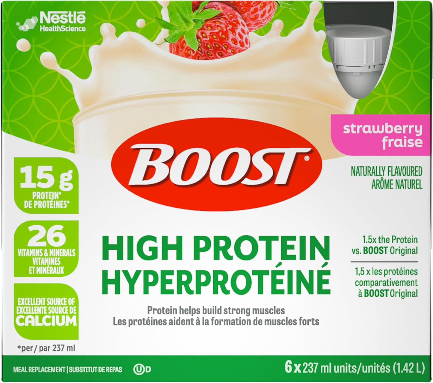 BOOST 高蛋白代餐饮料 - 草莓味，24 瓶