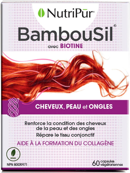 Nutripur BambouSil - Hair Skin Nails, Collagen formula, 60 vegetarian capsules