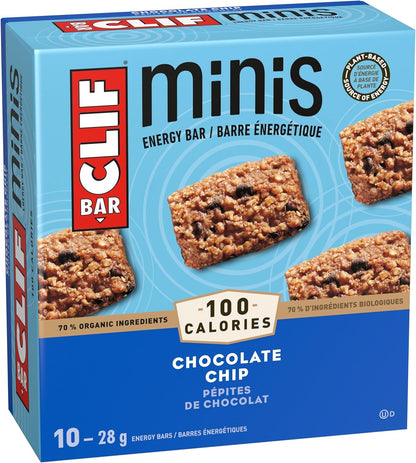 CLIF BAR，迷你巧克力碎能量棒，70% 有机成分，不含人工香料，28 克（10 包）