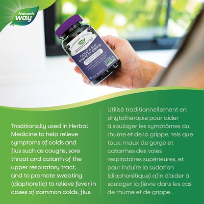 Nature's Way 接骨木免疫原性感冒和流感護理接骨木軟糖和接骨木感冒和流感護理膠囊，90 粒素食膠囊，經過非基因改造項目驗證