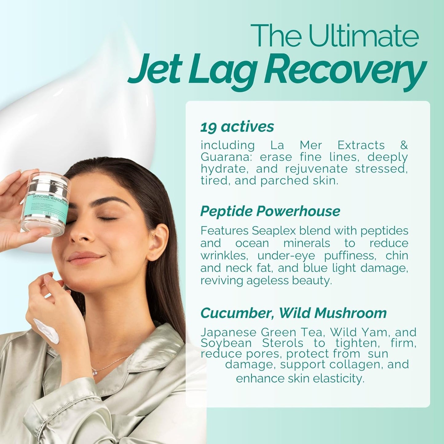 SABBSKIN Face Moisturizer Cream with 19 Active Ingredients - Peptide Moisturizer for face Fights Wrinkles, Aging Marks, Brightens & Firms Skin - Face Cream, Mask & oil free face moisturizer for Men & Women - 50ml