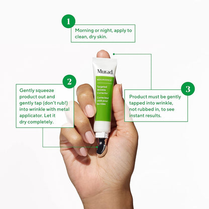 Murad 標靶抗皺霜 - 再生抗皺乳霜 - 即時填充抗皺霜 - 溫和抗老保濕透明質酸護理，經科學驗證，15ml
