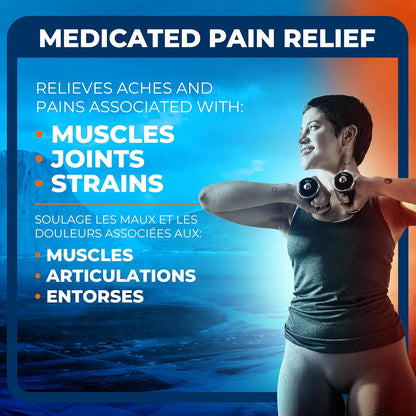 冰热药用加大号止痛贴，大号贴片，用于暂时缓解关节炎、腰痛、背痛和肌肉疼痛，薄荷醇 5%，3 片