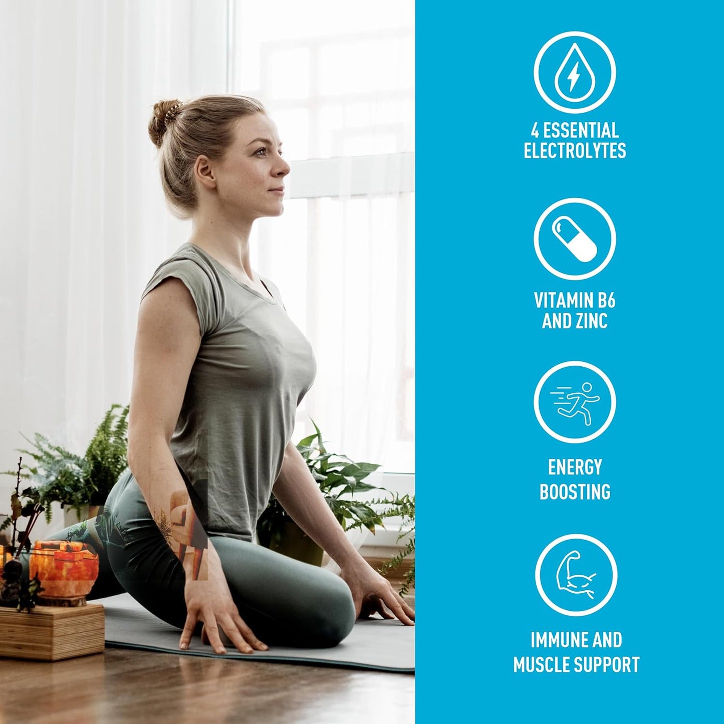 Electrolytes Boost Capsules - Healthy Hydration and Energy Boost, Infused with Zinc and Vitamin B6 for Enhanced Immunity and Muscle Function, BPA and Gluten Free - 200vcaps