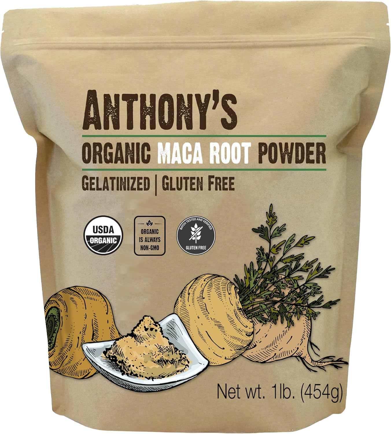 Anthony’s Goods 有机糊化玛卡根粉，454克
