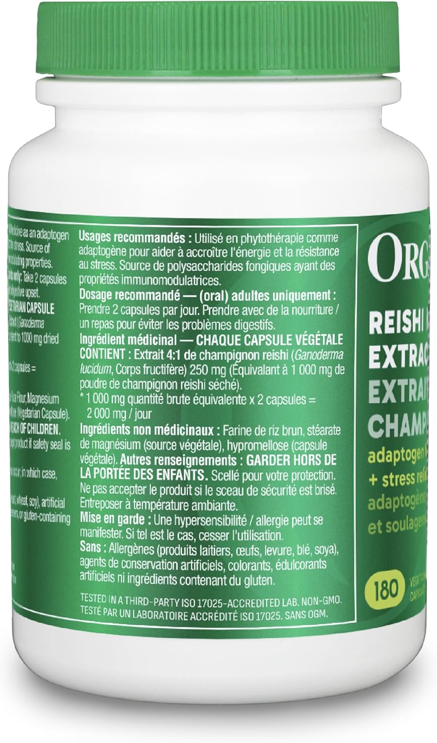 Organika 灵芝提取物 - 180 粒素食胶囊