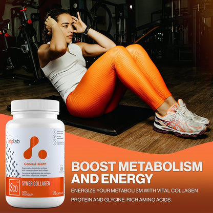 ATP LAB - Syner 胶原蛋白 120 粒胶囊 20 天用量 - 胶原蛋白补充剂胶囊 - 关节健康 - 膝关节疼痛缓解补充剂 - 软骨修复补充剂