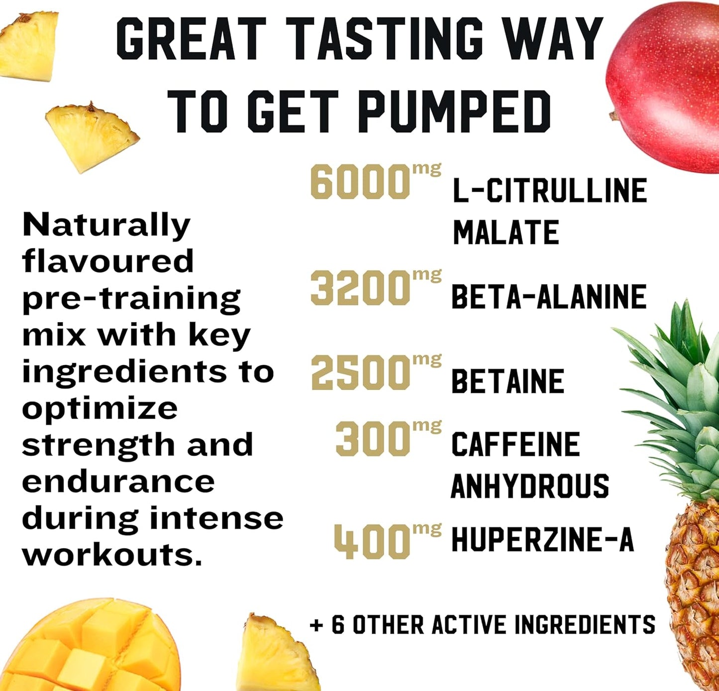 IRON KINGDOM PRE-WORKOUT PINEAPPLE MANGO, Energy, Focus, Strength, Citrulline, Beta-Alanine