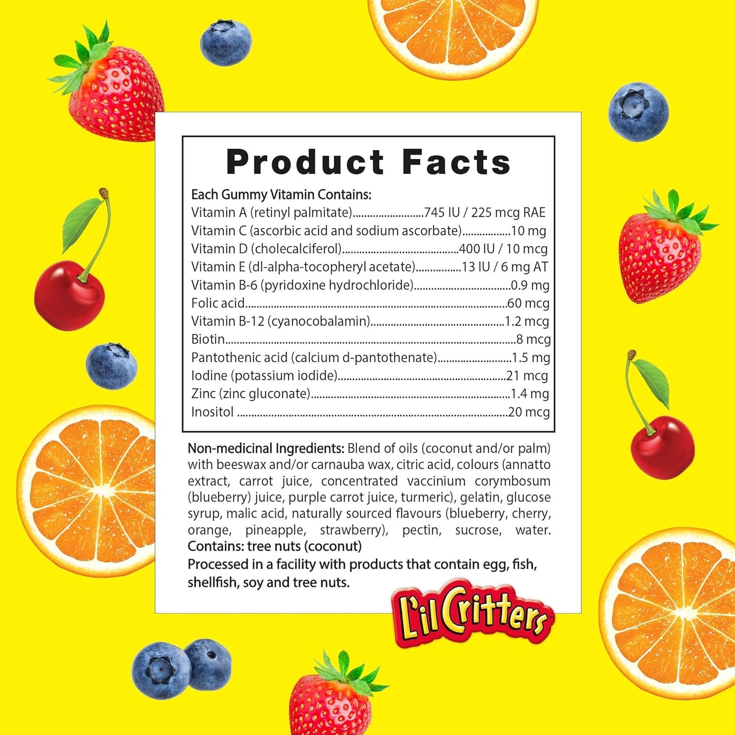 L'il Critters GummyVites Kids Complete Multivitamin Gummies, 11 Essential Nutrients, Naturally Sourced Colours & 5 Delicious Flavours, 190 Count, 3 Month Supply, Packaging May Vary