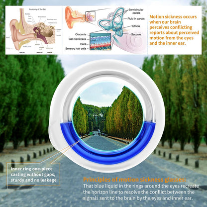 Hion 暈動病眼鏡、暈車眼鏡、緩解暈車暈船、防噁心眩暈眼鏡、成人或兒童無鏡片液體（1 對無袋）