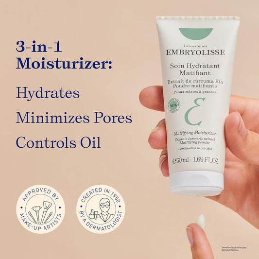 Embryolisse Mattifying Moisturizer – Lightweight Oil-Control Face Cream with Hydrating Glycerin – 50ml