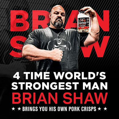 Shaw Strength Protein 豬皮（蒔蘿泡菜味，8盎司）；專為世界最強壯男人 Brian Shaw 研發，生酮友好，高蛋白，無碳水化合物，全天然，椰子油炸