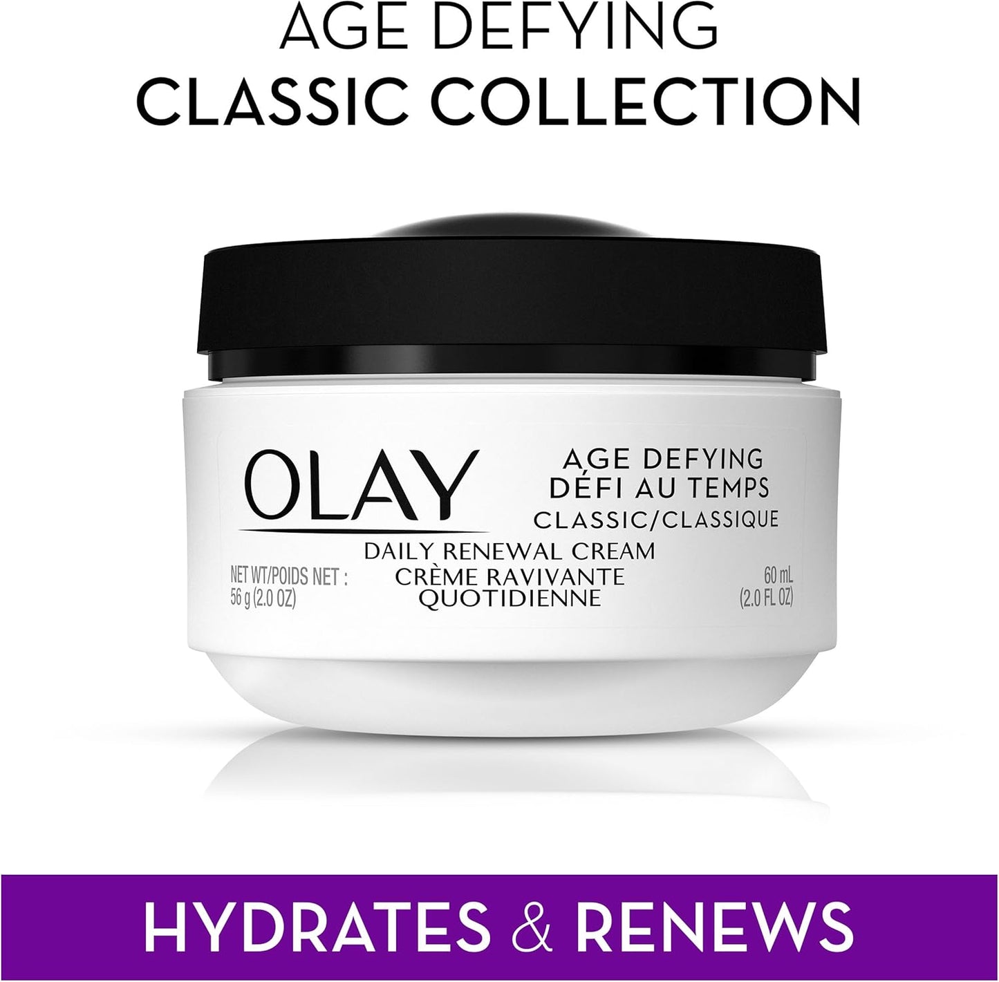 Olay Age Defying Classic Daily Renewal Cream, Face Moisturizer, 60 mL