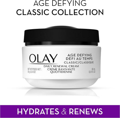Olay Age Defying Classic Daily Renewal Cream, Face Moisturizer, 60 mL