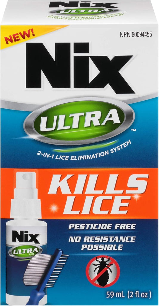Nix Ultra，杀虱剂，不含杀虫剂（附虱子梳）- 1 包（59 毫升）- 有效治疗头虱
