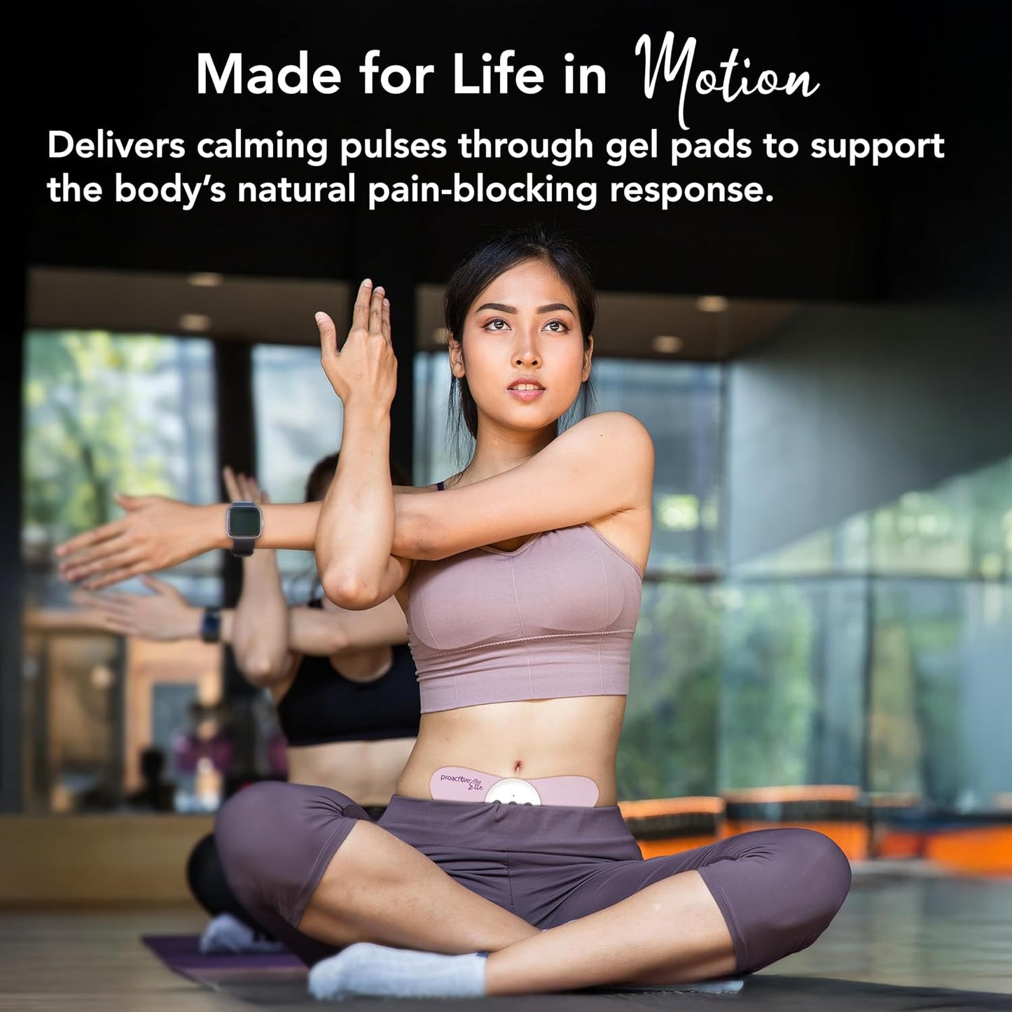 Proactive-Elle TENS 装置 - 无线经期疼痛缓解装置 - 缓解痛经，具有 6 种模式和 20 种强度等级 - 紧凑、无药物、隐蔽，可穿戴，缓解腹部和下背部不适