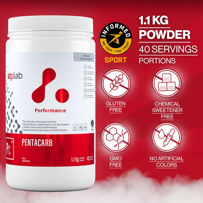 ATP LAB Pentacarb 1.1kg 无味粉 40 份 - 碳水化合物和电解质 - 支持性能、能量和耐力 - 非常适合锻炼后恢复 - 易于混合的配方，适合积极的生活方式