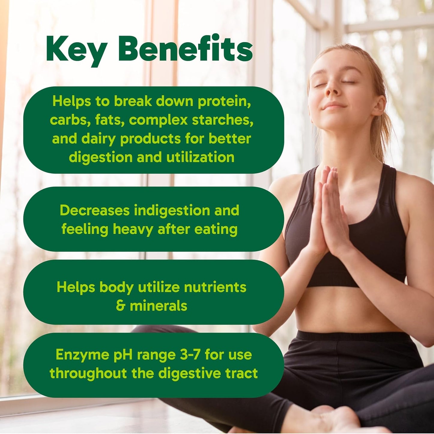 Organika 全譜植物酵素 - 幫助分解碳水化合物、脂肪、蛋白質、乳製品 - 60 粒素食膠囊