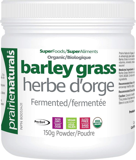 Prairie Naturals Organic Fermented Barley Grass Juice Powder - 150 Gram