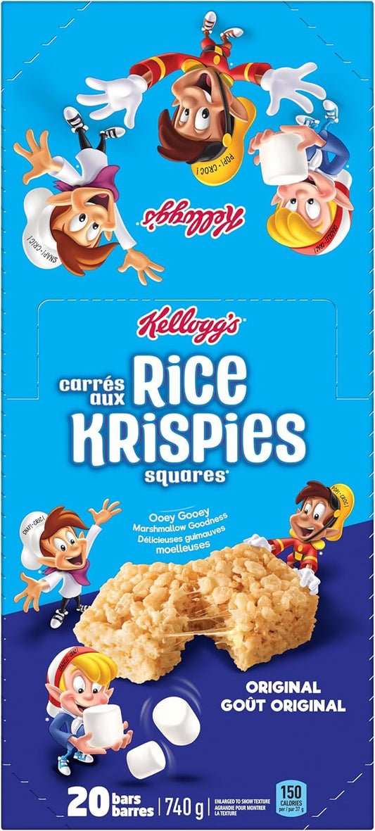 Kellogg's Rice Krispies Square Bars 740g Jumbo Pack-Original, 20 Cereal Bars