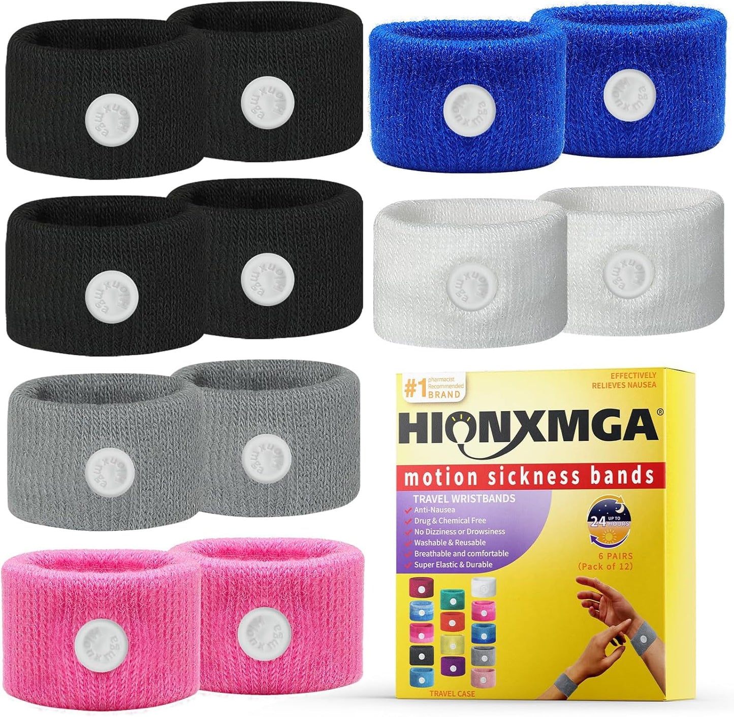 Motion Sickness Bands/Acupressure Nausea Wristband for Nausea,Sea Sickness Wristbands for Natural Relief of Morning Sickness,Dizziness, Motion Sickness(Car, Sea, Flying Travel Sickness)