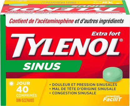 泰諾強效鼻竇舒緩片，緩解鼻竇充血和其他鼻竇症狀，日間，40 片